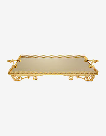 Gold plated rectangular tray