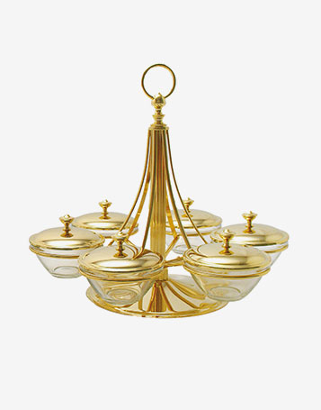 Gold plated revolving hors d’oeuvre